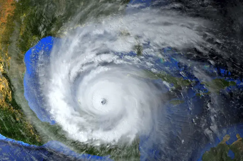Hurricane hitting the Southeast U.S.