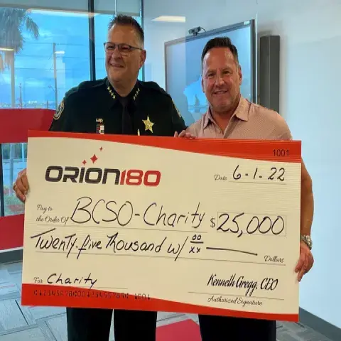  Orion180 donates $25,000 to Brevard County Sheriff’s Office Charity