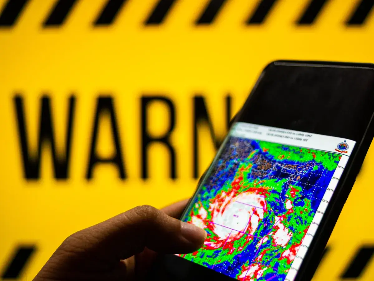 Hurricane Warning on Phone