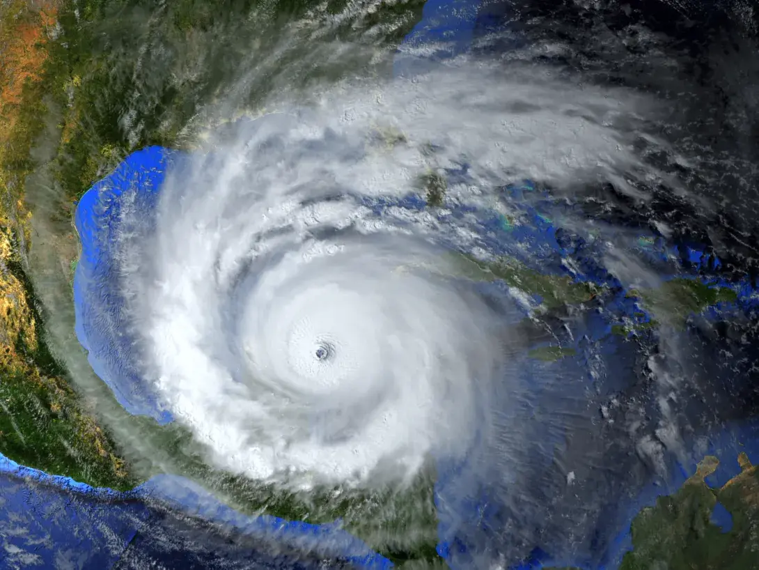 Hurricane hitting the Southeast U.S.